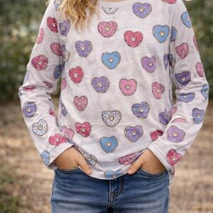Chaser Kids Long Sleeve Shirt with Heart Donut Design